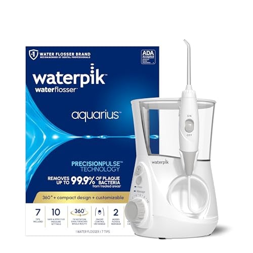 Waterpik Aquarius Countertop Water Flosser with 10 Settings, 7 Tips