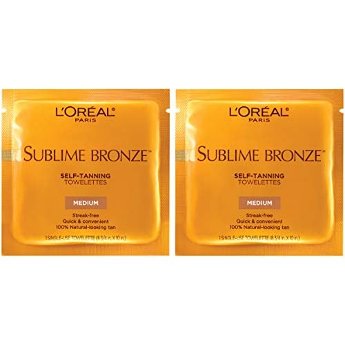 L'Oreal Paris Sublime Bronze Self Tanning Towelettes, 2-Pack 6-Count