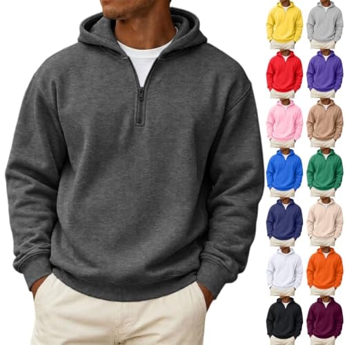 Fleece Big and Tall Hoodies for Men 1/4 Zip Sweatshirt Deal