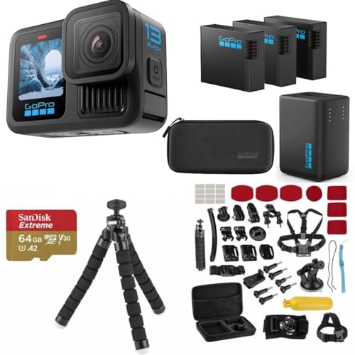 GoPro HERO13 Black Action Camera Bundle with 3 Enduro Batteries, Dual Charger, and 64GB SD Card Deal