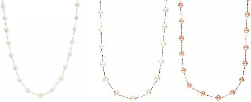 Effy Cultured Freshwater Pearl Station 18" Necklace in 14k Gold (5-1/2mm) Deal