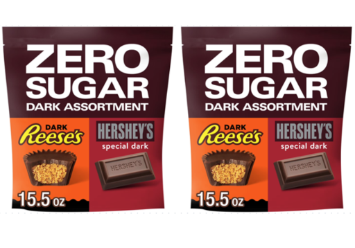 Hershey's And Reese's Zero Sugar Assorted Dark Chocolate Candy Variety Bag 2-Pack 15.5 oz