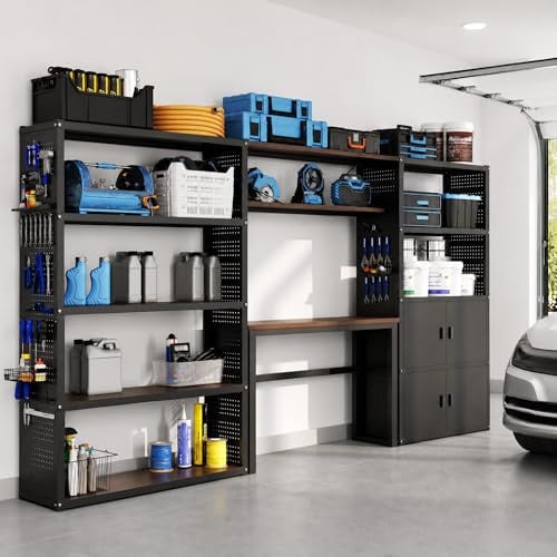 (Prime Deal) FLEXIMOUNTS Garage Storage Cabinet System with 3 in 1 Modular Metal Tool Cabinet Deal