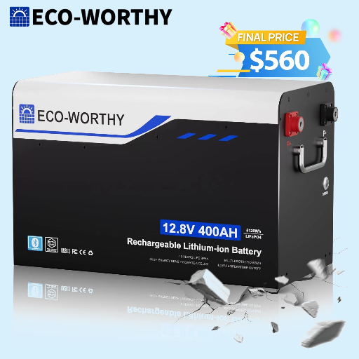ECO-WORTHY 12V 400AH Metal Case LiFePO4 Lithium Battery with Bluetooth Deal