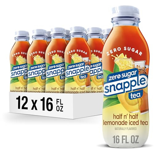 Snapple Zero Sugar Half 'n Half Tea, Pack of 12, 16 fl oz 