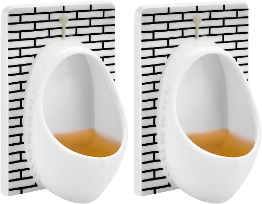 White Elephant Gifts for Adults: Urinal Shot Glasses, Set of 2 