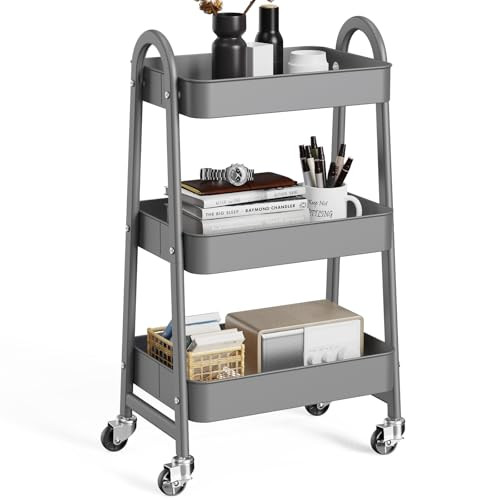 OLIXIS 3-Tier Rolling Utility Cart