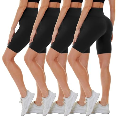 4-Pack CAMPSNAIL 8" Women's High Waist Athletic Biker Shorts Deal