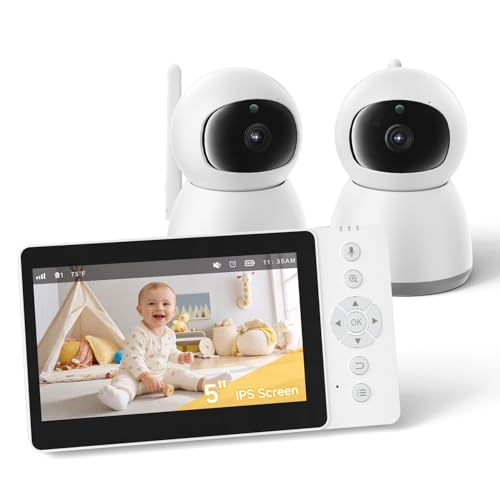 1080P HD Baby Monitor with 1300ft Range and Pan-Tilt-Zoom, No WiFi