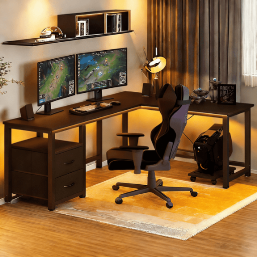 Lofka 66 Inch L Shaped Home Office Desk