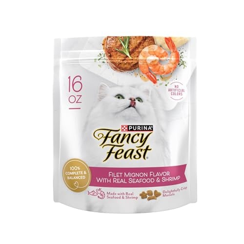 4-Pack 1-Pound Fancy Feast Purina Dry Cat Food Filet Mignon Flavor