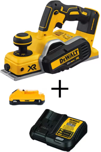 DEWALT 20V MAX XR Cordless Brushless 3-1/4 in. Planer Kit with 3.0Ah Battery and Charger
