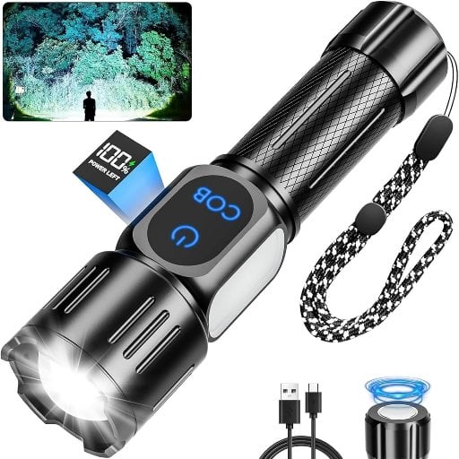 Rechargeable LED Flashlight 99000 High Lumens 9 Modes Zoomable Deal