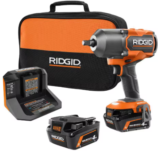 Ridgid 18V Brushless Cordless 4-Mode 1/2 in. High-Torque Impact Wrench Kit with (2) 4.0 Ah Batteries Deal