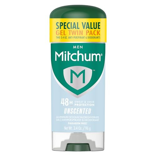 2-Pack 3.4-Oz Mitchum Antiperspirant Deodorant Stick for Men (Unscented)
