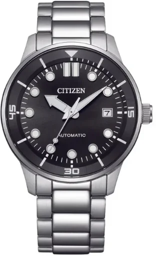REFURBISHED Citizen Men's Automatic Date Window Silver Black Watch 40MM NJ0191-83E