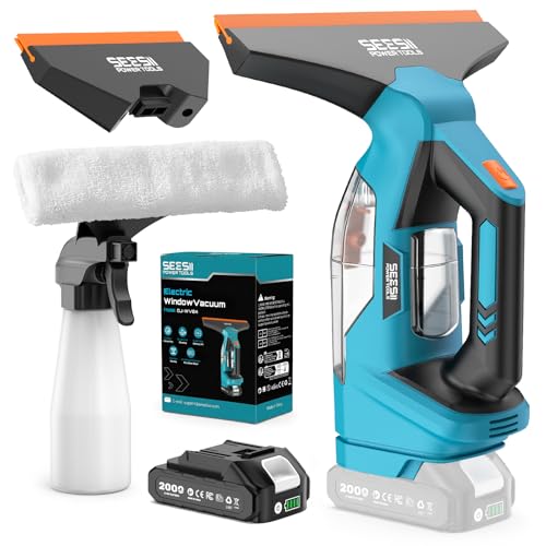 SEESII 2000Pa Cordless Window Vacuum Squeegee w/ 2000mAh Battery & Blades (11" & 6.7") Deal