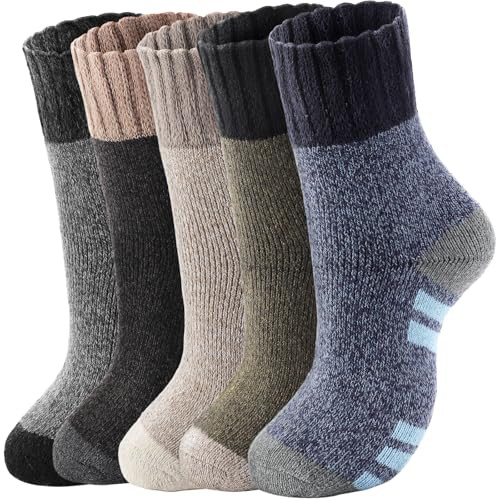 Coclothy Wool Socks 5-Pairs