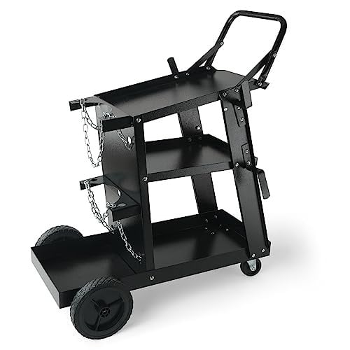3-Tier VEVOR Heavy Duty Welding Cart w/ 400-Lb Capacity & 360° Swivel Wheels Deal