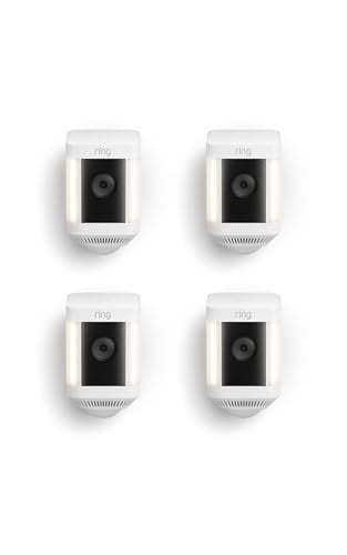 Ring Spotlight Cam Plus Battery, White, 4-pack Deal