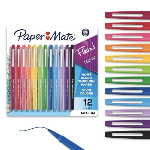 Paper Mate Flair Felt Tip Pens, Medium Point (12 Count) Deal