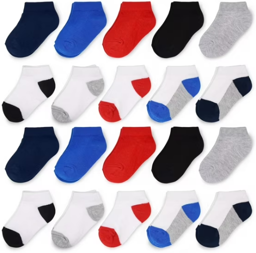 Fruit of the Loom Baby & Toddler Boy Low Cut Socks 20-Pack