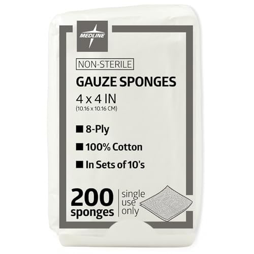 Medline 200 Count 4" x 4" 8-Ply Woven Non-Sterile Gauze Sponges Deal