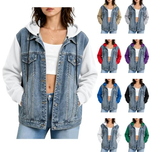 Hooded Button Down Denim Jacket Deal