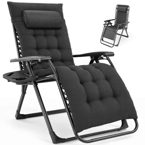 NEWBULIG Zero Gravity Folding Patio Recliner with Cup Holder Trays Deal