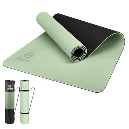Gruper TPE Eco-Friendly Non-Slip Exercise Yoga Mat with Carrying Strap