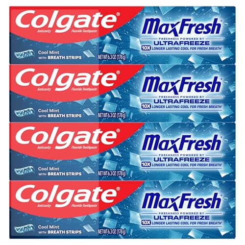Colgate MaxFresh Fluoride Toothpaste Cool Mint 6.3 Ounce (Pack of 24)