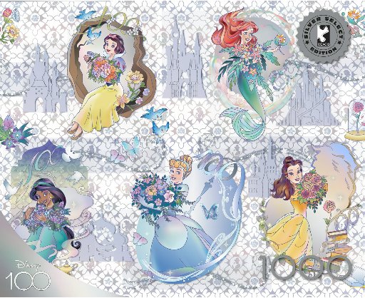 Buffalo Games 1000-Piece Silver Select Disney Platinum Princesses Puzzle