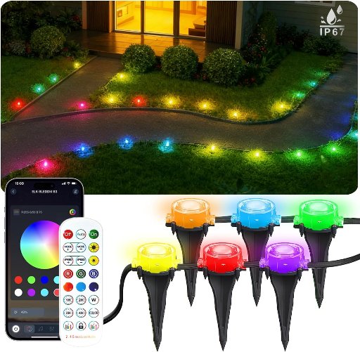 50Ft Permanent Outdoor Ground Lights Smart Color Changing