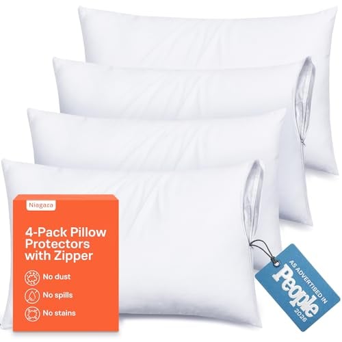 Niagara Sleep Solution Standard Pillow Protectors w/ Zipper 4-Pack Deal