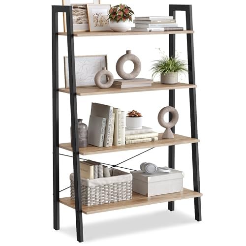 VASAGLE 4-Tier Ladder Shelf Bookshelf