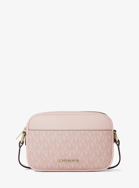 Michael Kors Jet Set Small Signature Logo Camera Crossbody Bag - Powder Blush Deal