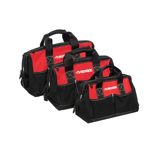 Husky Zippered Top Tool Bag Combo (12", 15", 18") 3-Piece