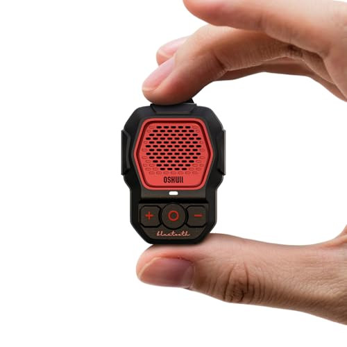MFish Wearable Bluetooth Speaker, Clip-On Mini Portable Speaker IP67 Red