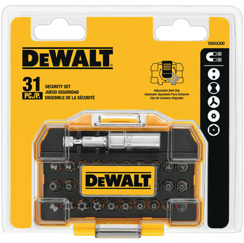 DeWalt PH2/SQ2 Security Bit Set Steel 31 pc