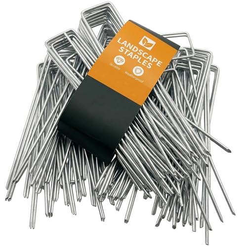 WAENLIR 50-Pack 6" Galvanized Steel U-Type Garden Staples Landscape Stakes