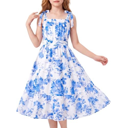 Grace Karin Girls Floral Chiffon A-Line Sundress (7-16 years old) Deal