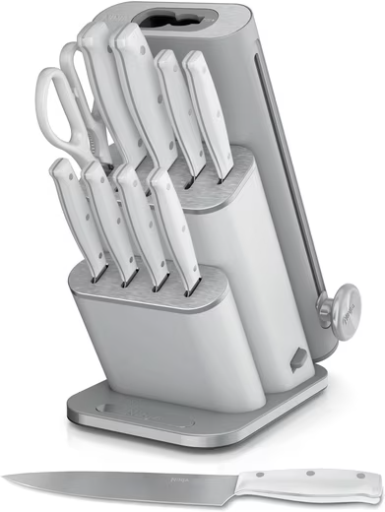 Ninja NeverDull Razor-Sharp 11-Piece Knife System with Removable Sharpener, Light Gray