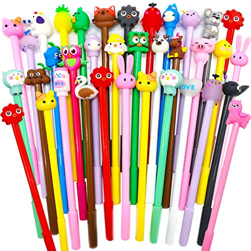 Cute Cartoon Gel Black Ink Pens,  30 Pack