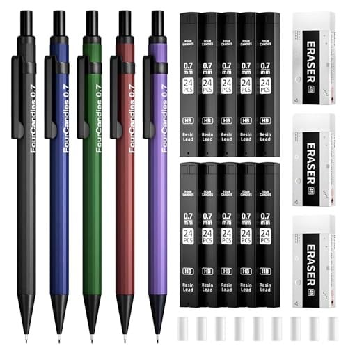Four Candies 0.7mm Metal Mechanical Pencils 5-Count Deal