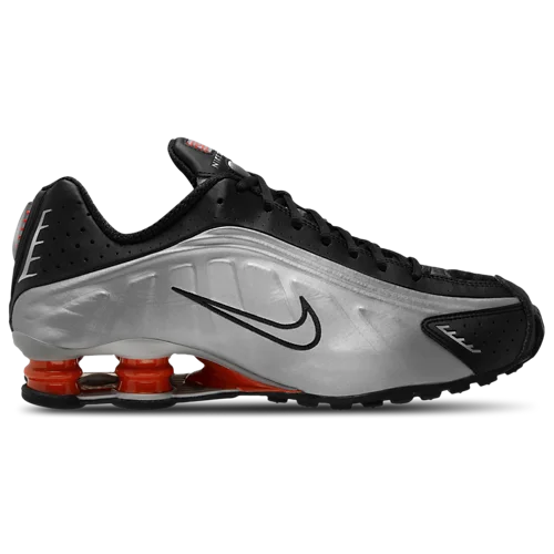 Nike Men's Shox R4 Shoes Metallic Silver/Picante Red