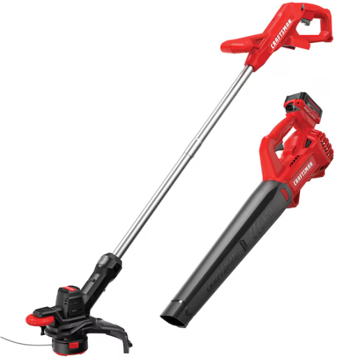 CRAFTSMAN V20 20-volt max Cordless String Trimmer and Leaf Blower Combo Kit 4 Ah