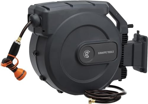 Giraffe Tools Retractable Garden Hose Reel 1/2 Inch x 155 ft Deal