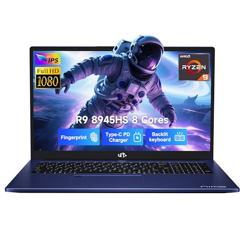 NIMO 17.3" FHD Laptop Ryzen 9 8945HS, 32GB DDR5, 1TB SSD