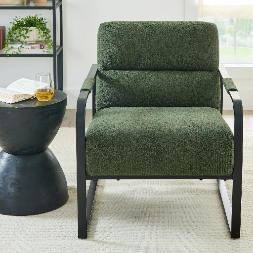 Better Homes & Gardens Wyatt Accent Chair, Olive Green Boucle Deal
