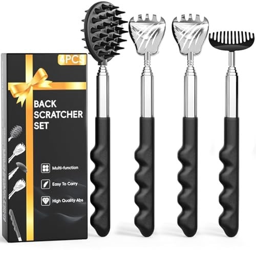Gumry Telescoping Back Scratcher w/ Different Heads & Rubber Handles